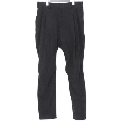 DEVOA Crazy Check Wool Silk Easy Casual Pants Black Size 2