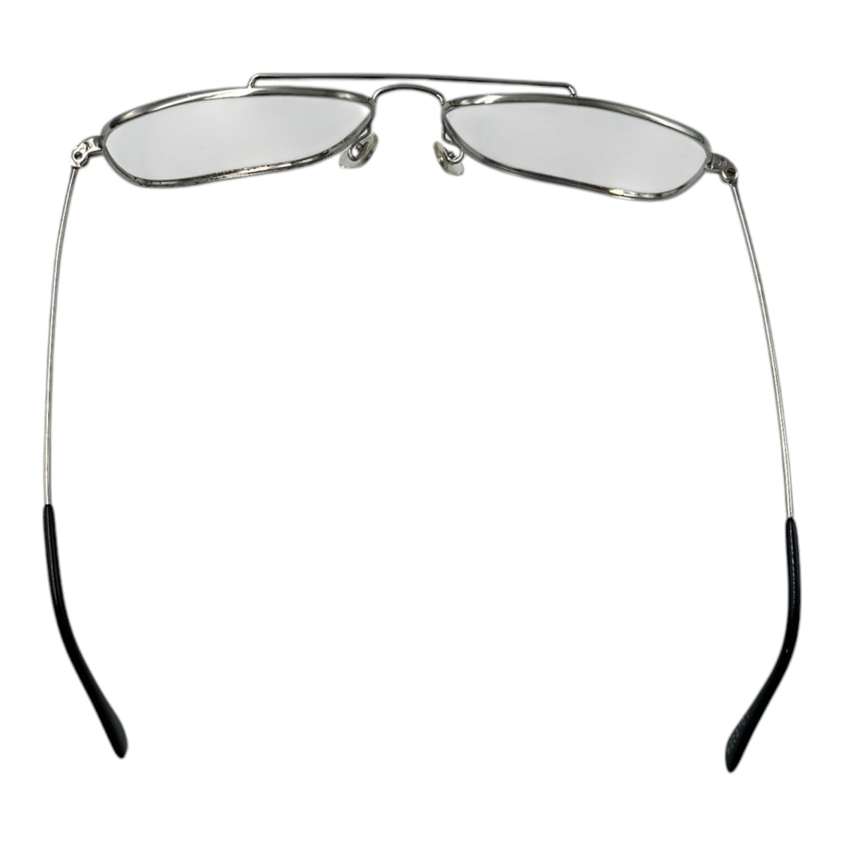 frame france 1970's Double Bridge Aviator Sunglasses Silver