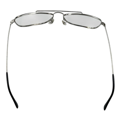 frame france 1970's Double Bridge Aviator Sunglasses Silver
