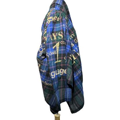 COMME des GARCONS 03AW Logo Print Check Jacket Size FREE