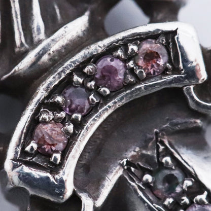 Chrome Hearts #5 Dagger Charm Pave Sapphire Silver Size F