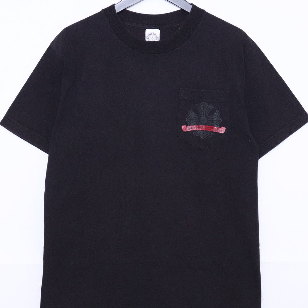 CHROME HEARTS Old CH Plus Red Horseshoe T-Shirt Black Size M