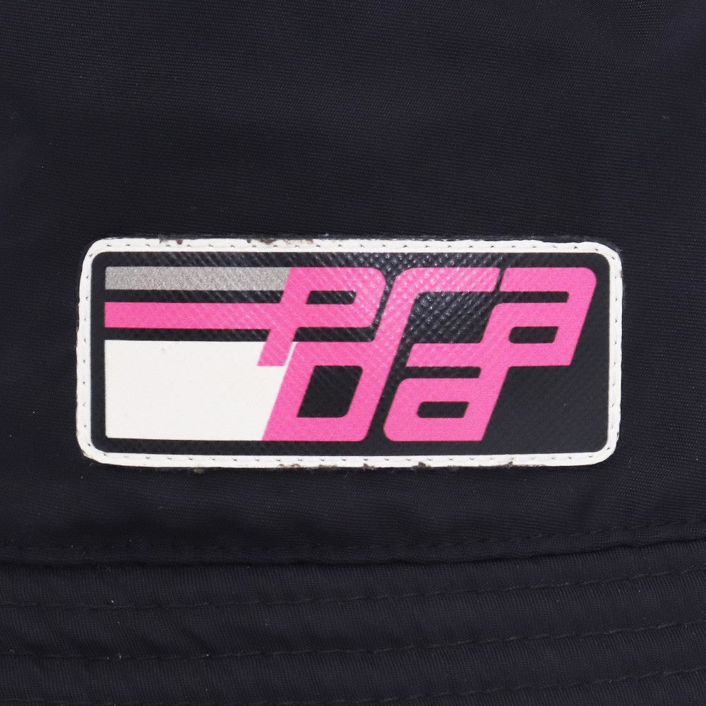 PRADA Racing Logo Nylon Bucket Hat Black Size L