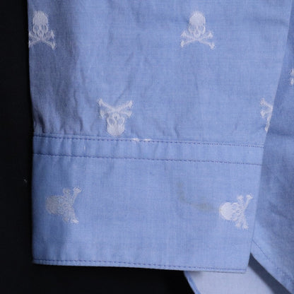 Mastermind Japan Identity Jacquard Skull Shirt Blue Size XS