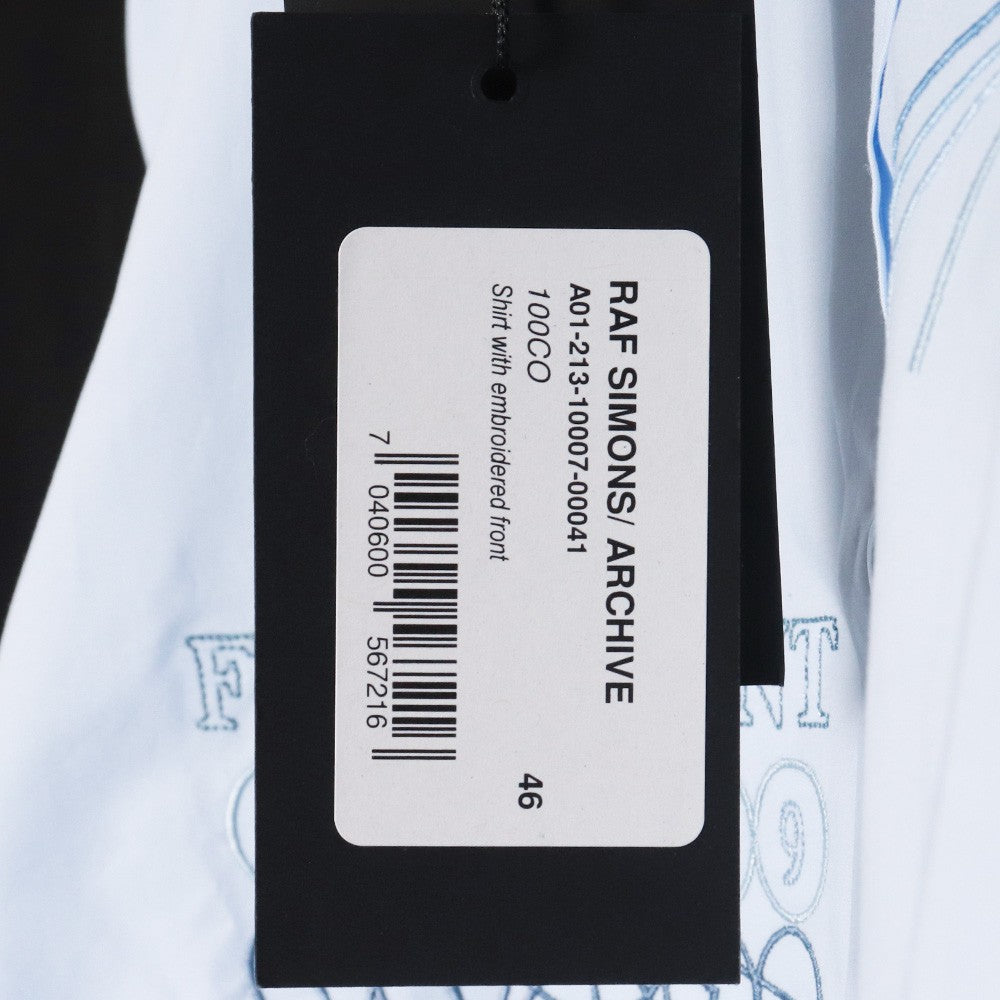 RAF SIMONS 21SS Archive Embroidery Shirt Light Blue Size 46