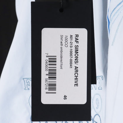 RAF SIMONS 21SS Archive Embroidery Shirt Light Blue Size 46