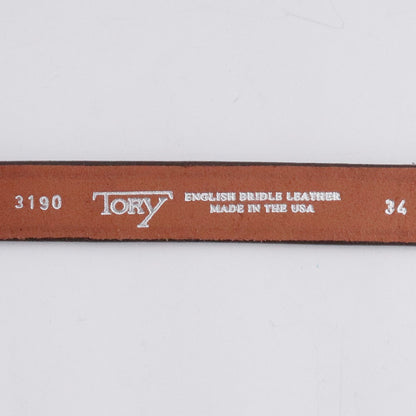TORY LEATHER ONLY ARK Long 3PC Silver Belt Brown Size 34