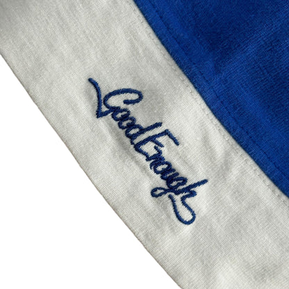 GOODENOUGH 90s Line-Blocked S/S T-Shirt White Blue