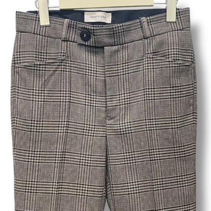 ERNEST W. BAKER CUFFED 70s Check Trousers Brown Size XS