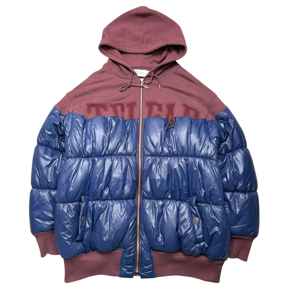 TELFAR Insulated Docking Hoodie Burgundy/Blue Size FREE