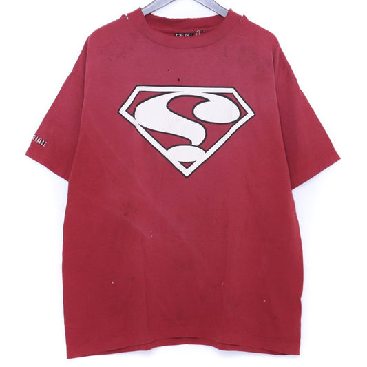 SAINT MICHAEL 25SS Printed Short Sleeve T-Shirt Red Size L