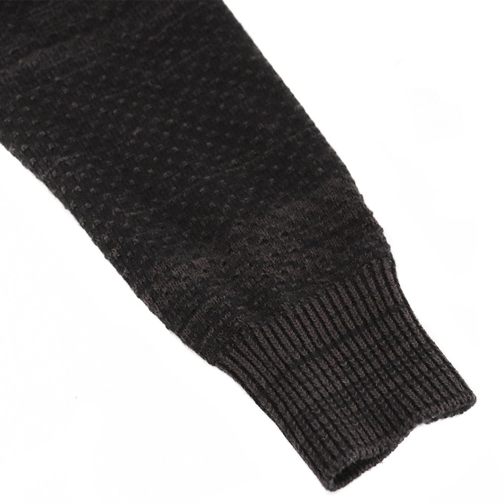 DEVOA Knit Cardigan Merino Wool Cotton Cashmere Black Size 1
