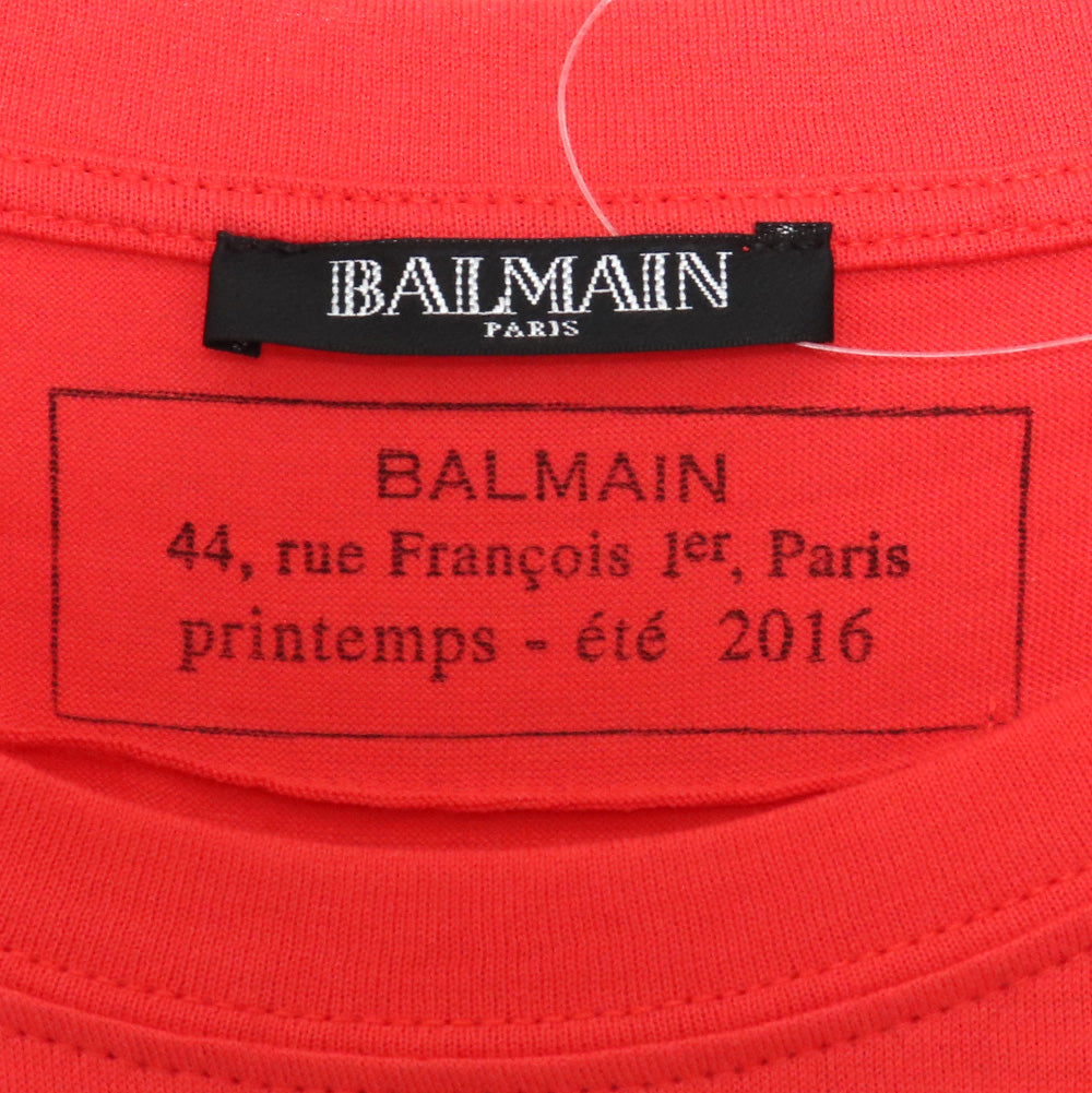 BALMAIN Front Logo T-Shirt Red Size L