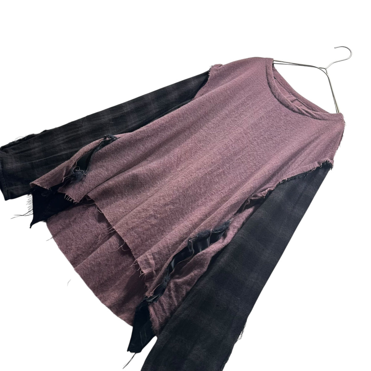 Leh Sleeve-Split Wool Pullover Shirt Multi Size M