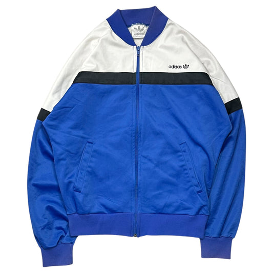 adidas 1980s Zip-Up Polyester Track Jacket Blue/White Size S