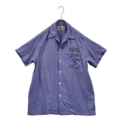 WACKO MARIA Open Collar Chest Logo S/S Shirt Purple Size S