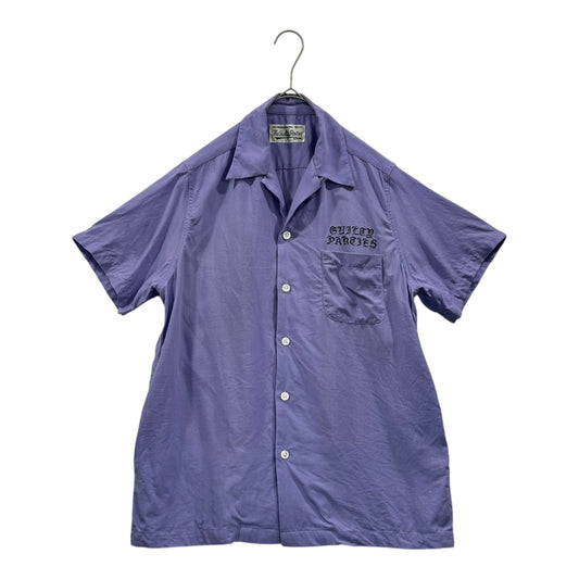 WACKO MARIA Open Collar Chest Logo S/S Shirt Purple Size S