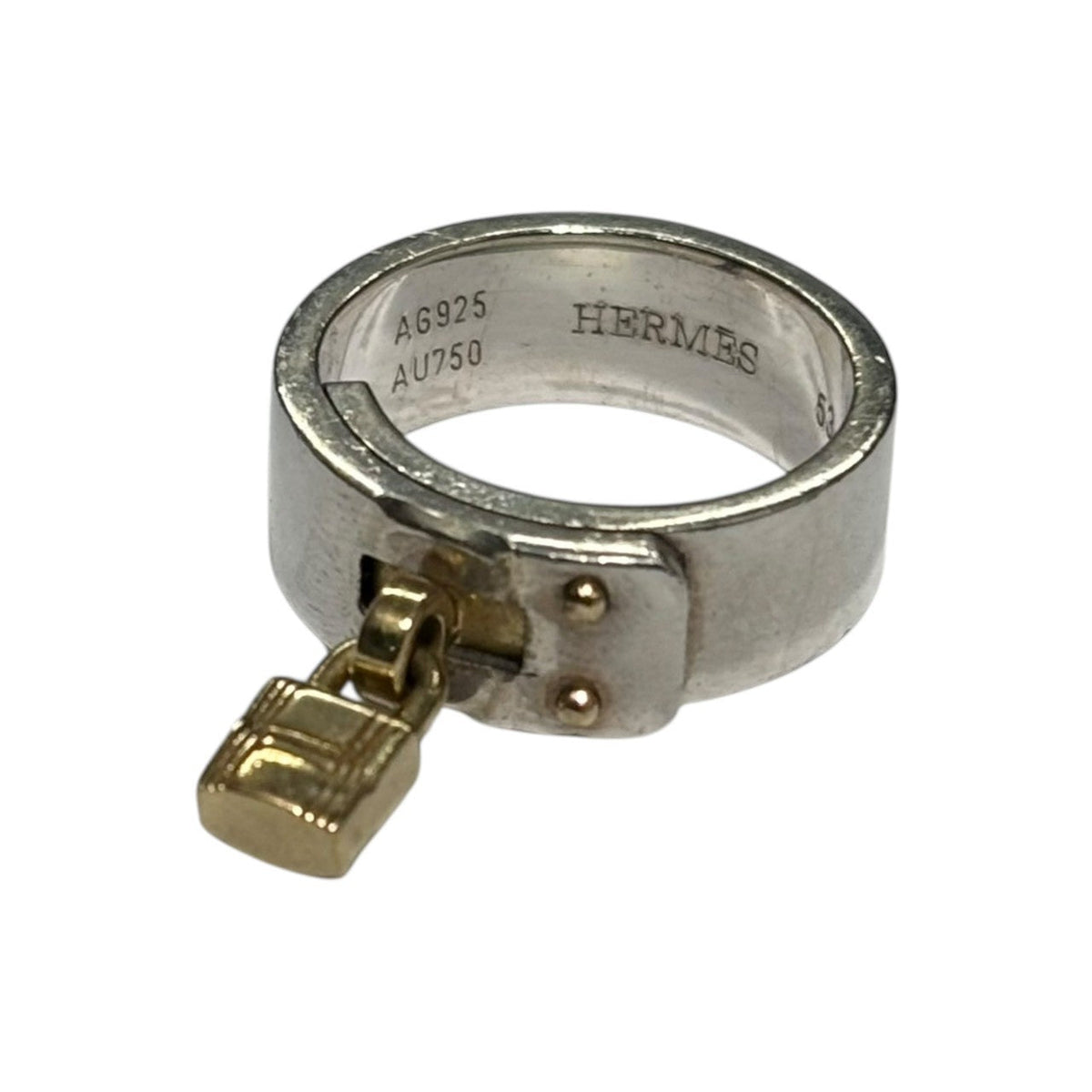 HERMES Silver Gold Kelly Ring AG925 AU750 Size JP 13
