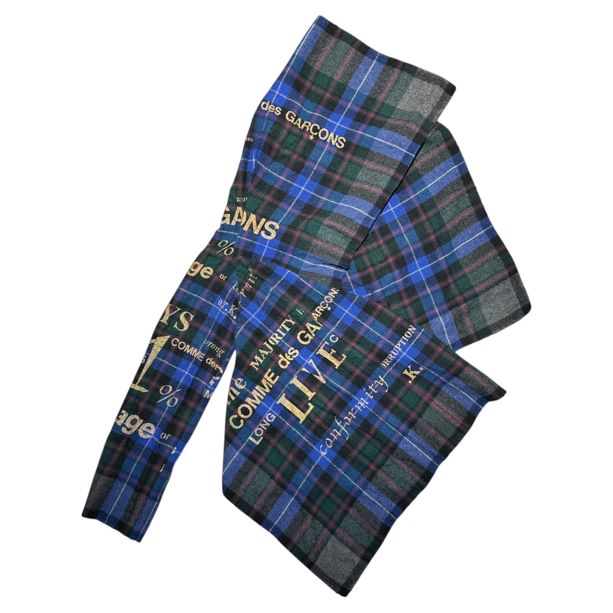 COMME des GARCONS 03AW Logo Print Check Jacket Size FREE
