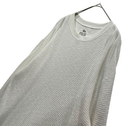 STUSSY 26SS Pigment Dyed Long Sleeve Thermal T-Shirt White Size S