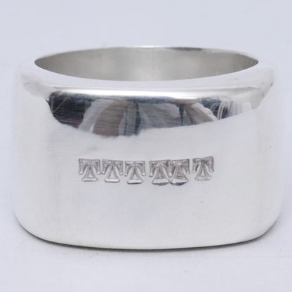 TOZAOU Father Silver999 Signature Ring Size ONE SIZE