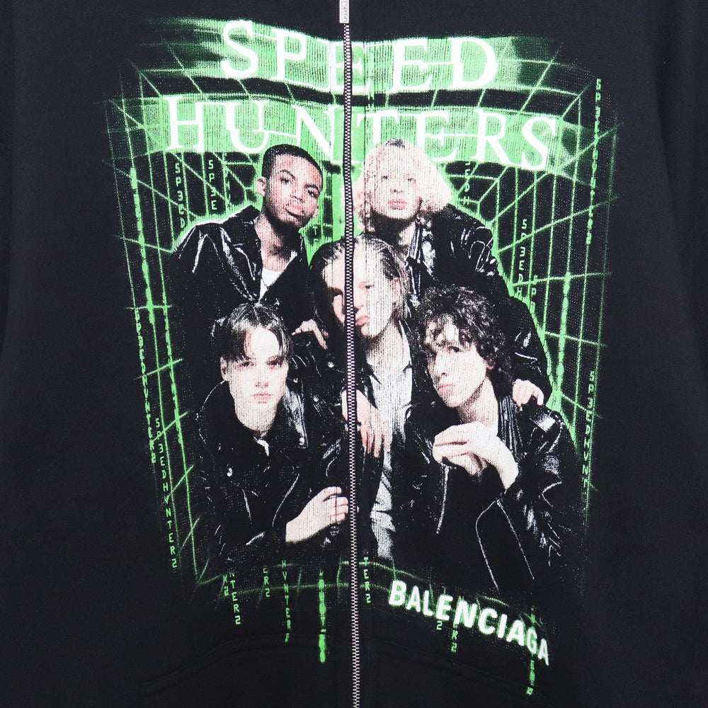 BALENCIAGA 19SS Speed Hunters Zip Up Hoodie Black Size S