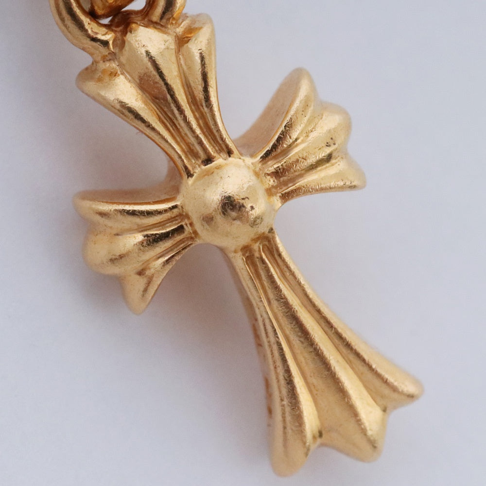 CHROME HEARTS 22K Baby Fat Cross Necklace Charm Gold Size F