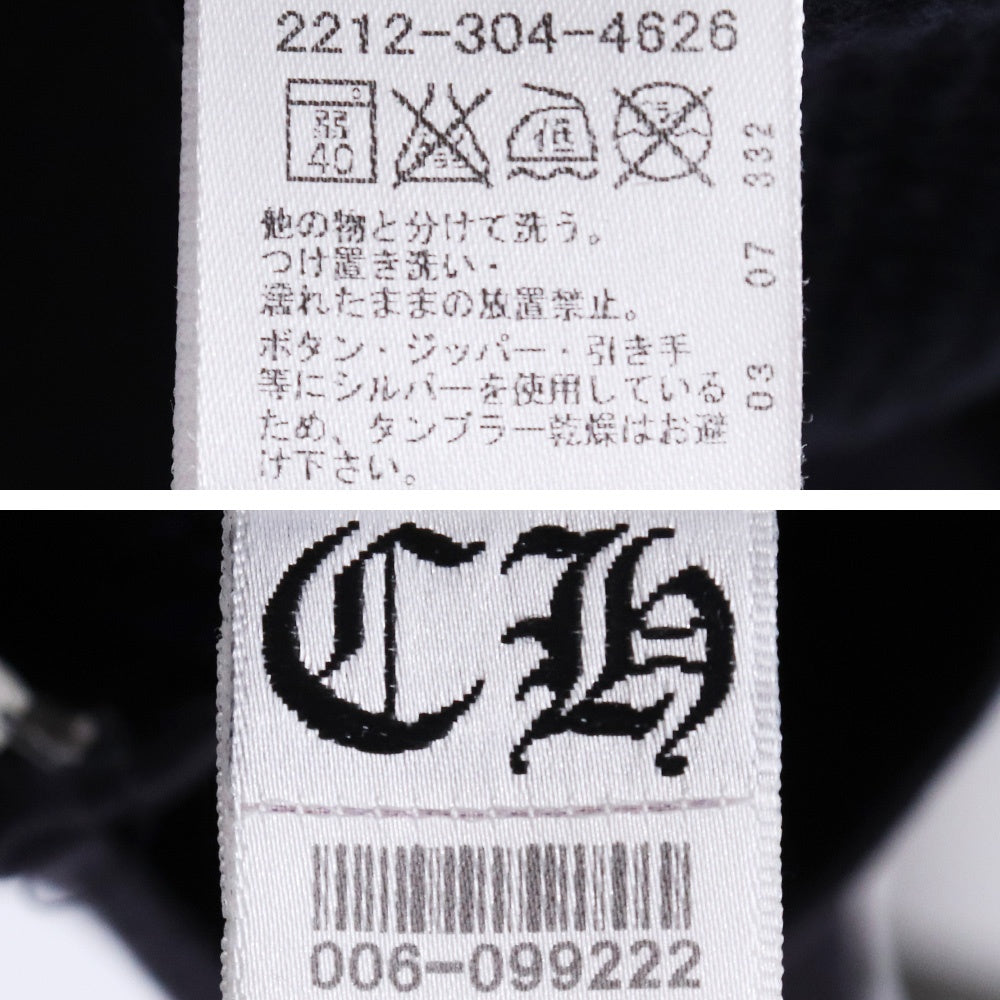 CHROME HEARTS Old Foti Zip Up Hoodie Black Size S
