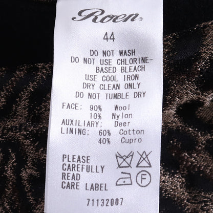 ROEN Skull Embroidery Wool Jacket Black Size 44