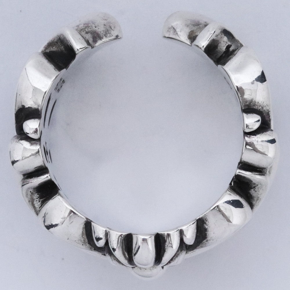 CHROME HEARTS DBL FLRL CRS Double Ring Silver Size JP 27