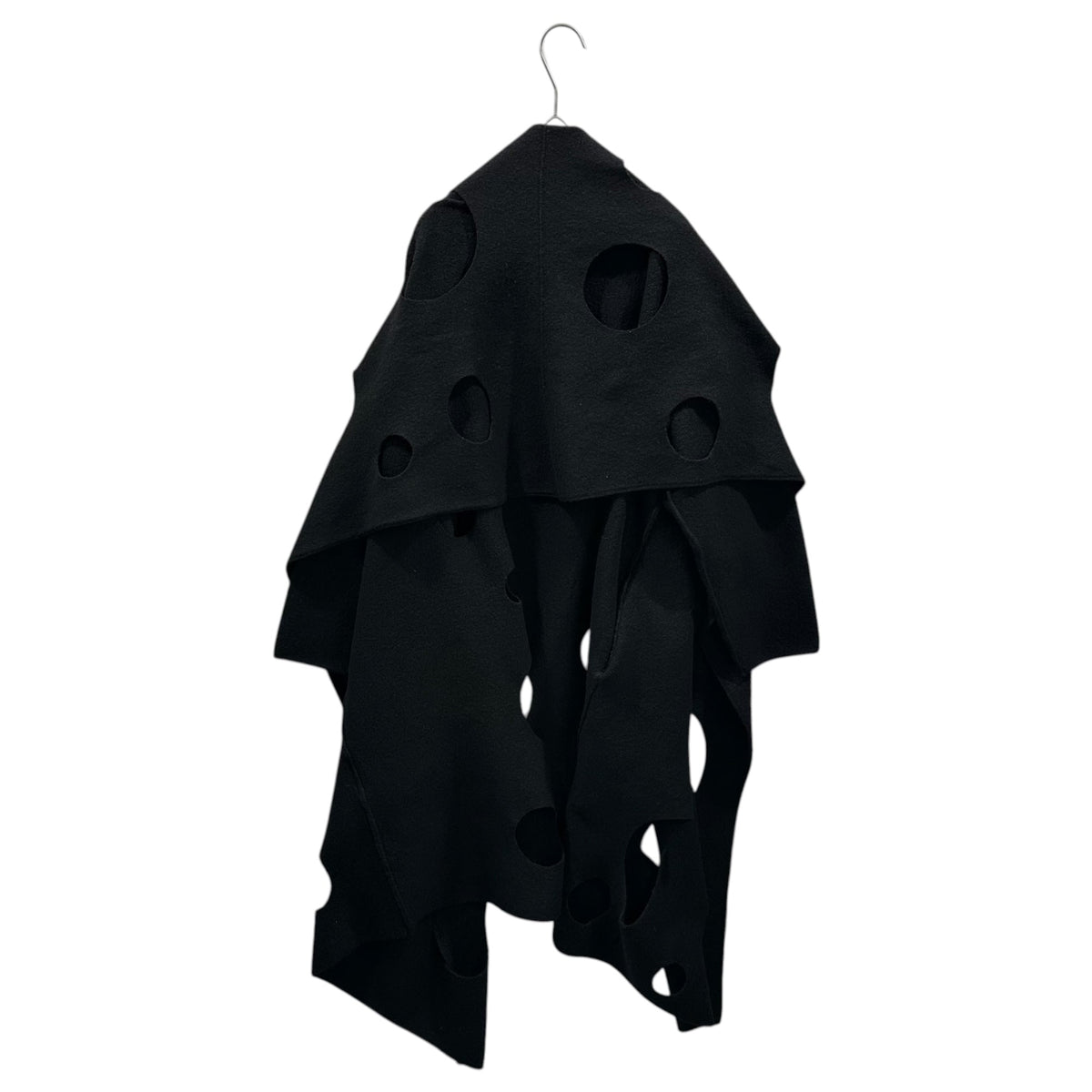 COMME des GARCONS 02SS Cut-Out Wool Cape Black Jacket Size FREE