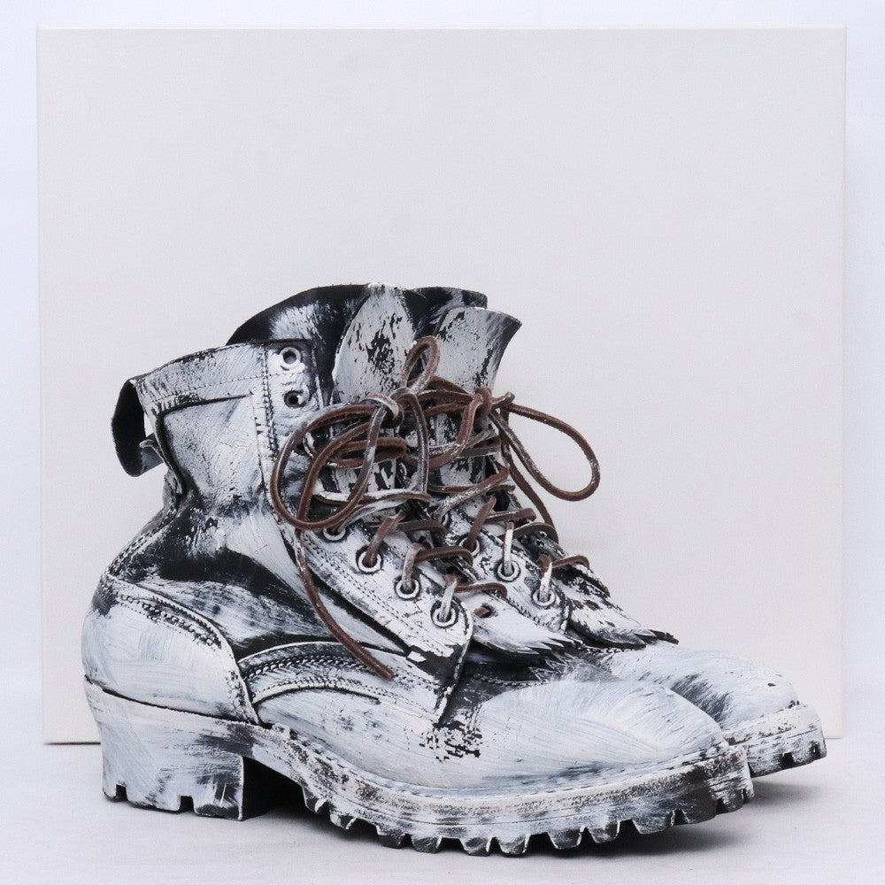 MAISON MARGIELA Sierra Ankle Boots Black Paint Size EU 40