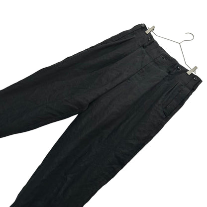 YOHJI YAMAMOTO POUR HOMME 22SS Linen Trousers Black Size 3