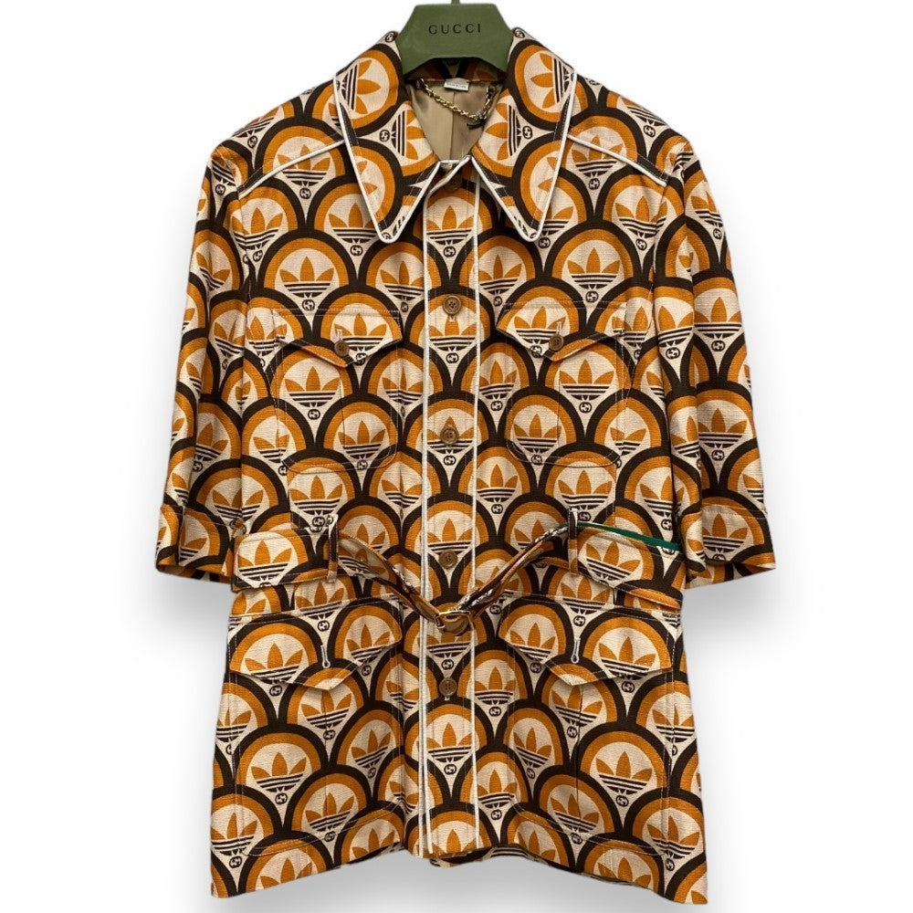 GUCCI × ADIDAS 22SS Interlocking G Shirt Beige Size 50