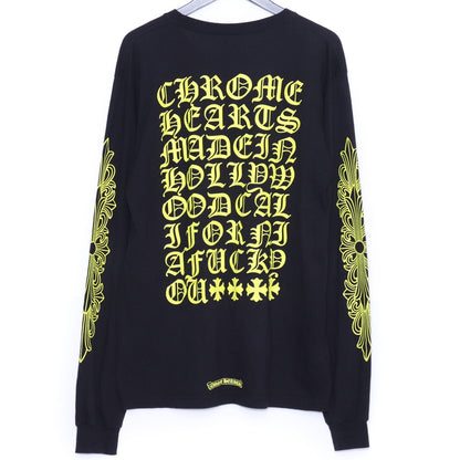 CHROME HEARTS DBL FLRL Long Sleeve T-Shirt Black Size L