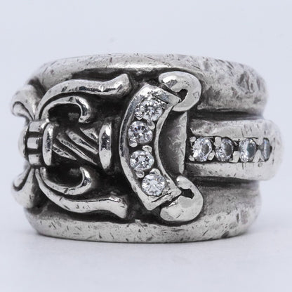 CHROME HEARTS Dagger Pave Diamond Ring Silver Size ONE SIZE