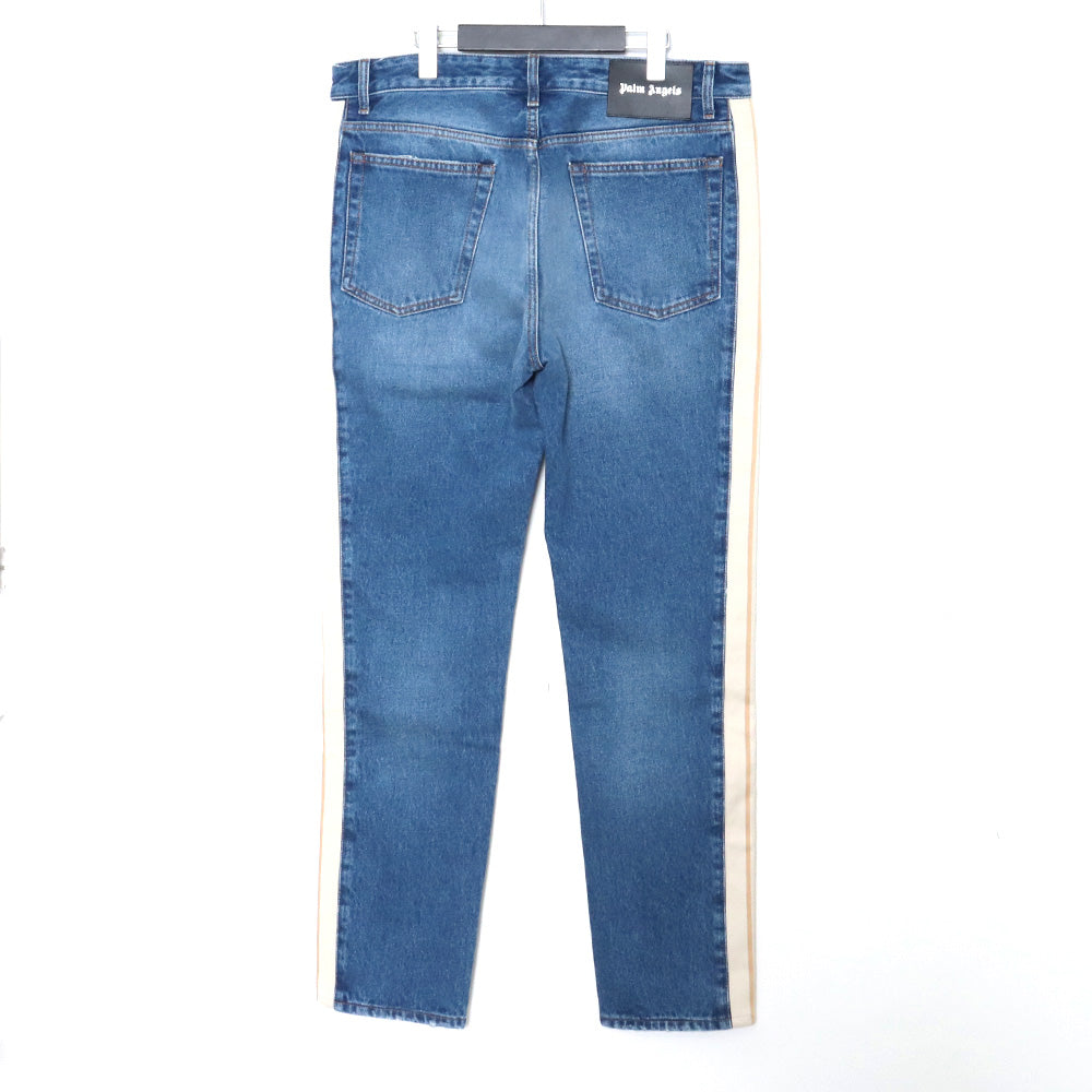 PALM ANGELS 23SS Side Stripe Straight Jeans Indigo Size 34