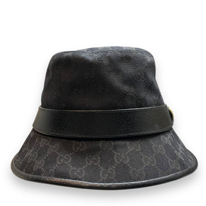 GUCCI Original GG Canvas Bucket Hat Black Size L