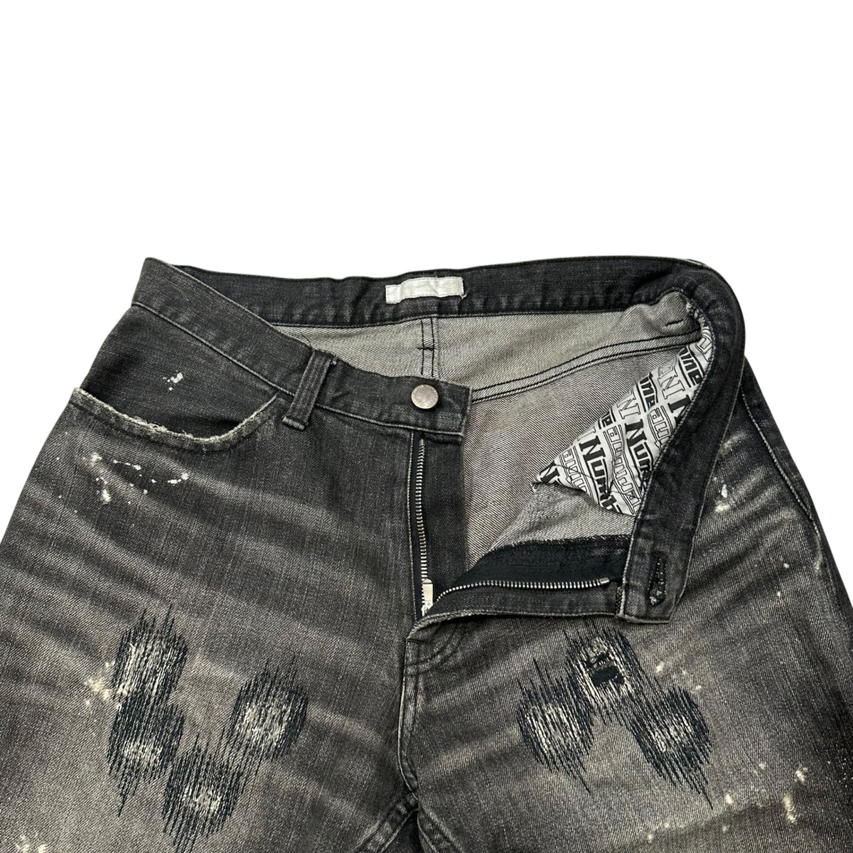 NUMBER (N)INE 01AW "STANDARDS" Grunge Jeans Black Pants Size 30