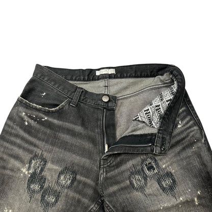 NUMBER (N)INE 01AW "STANDARDS" Grunge Jeans Black Pants Size 30