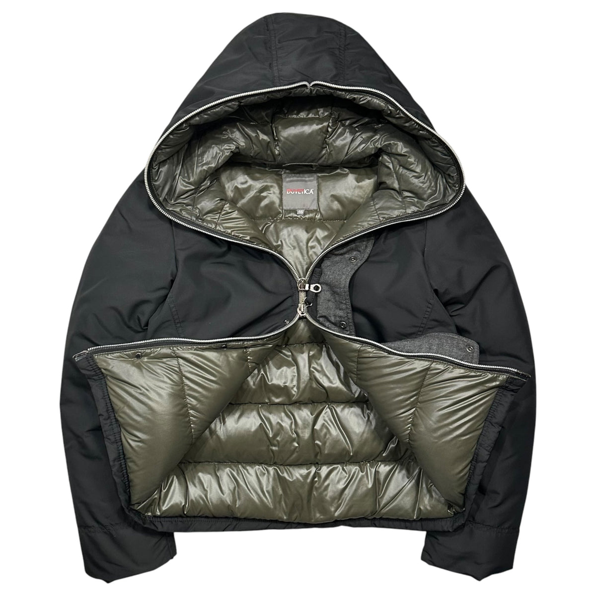DUVETICA CEBRENO Hooded Down Jacket Black Size 46