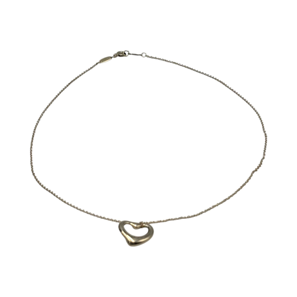 TIFFANY & CO. Elsa Peretti Open Heart Necklace Silver