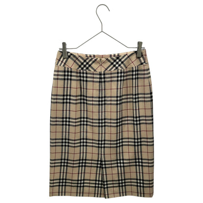 Burberry's Vintage Nova Check Wool Skirt Beige Size 38