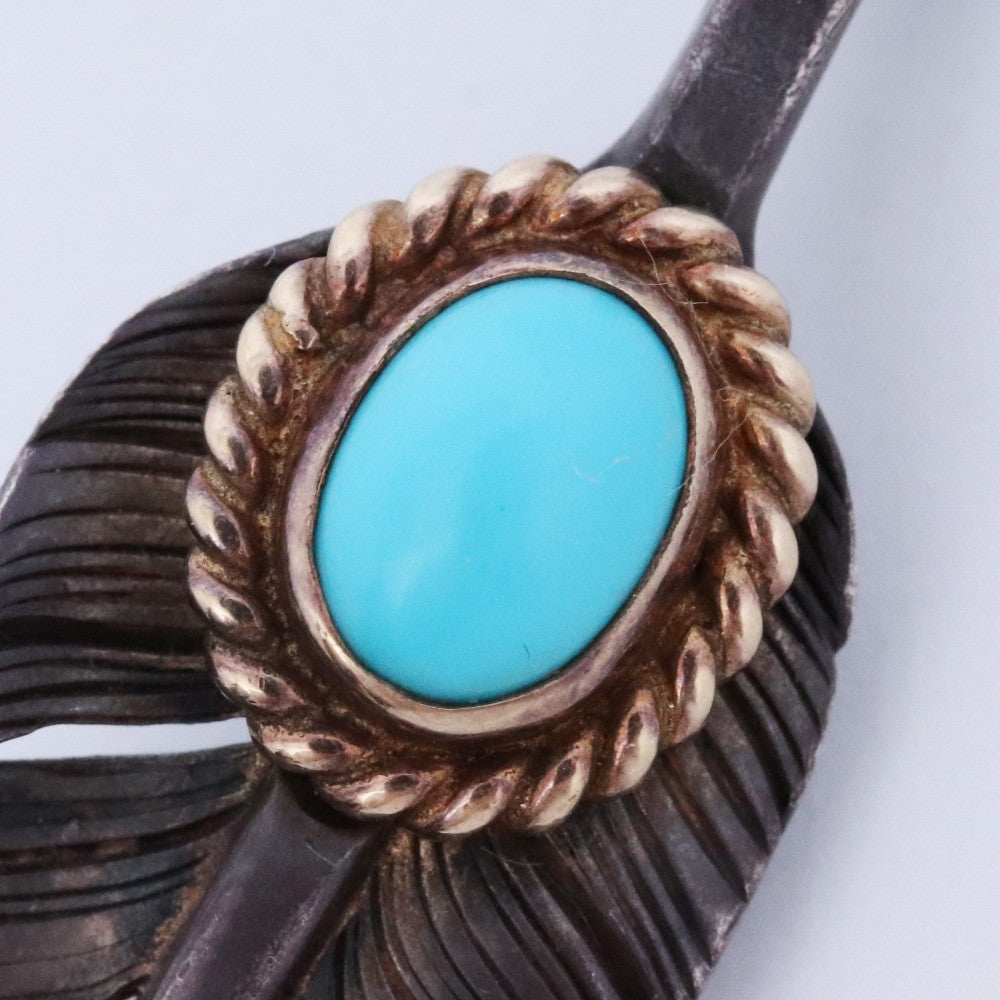 TARO WASHIMI Gold Rope Turquoise Pendant Silver Size L
