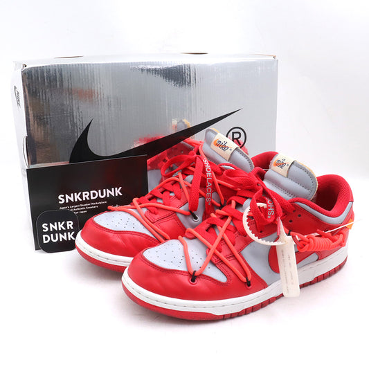 NIKE x OFF-WHITE 19AW Dunk Low LTHR Sneakers Red Size 26.5cm