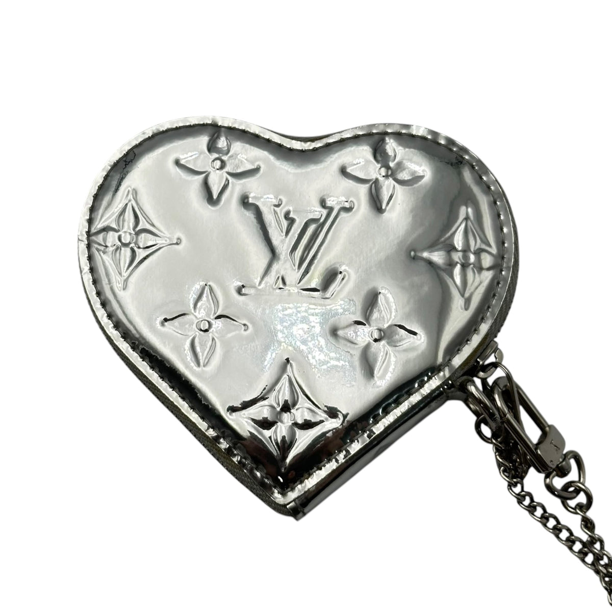 LOUIS VUITTON Monogram Miroir Porte Monnaie Pouch Silver