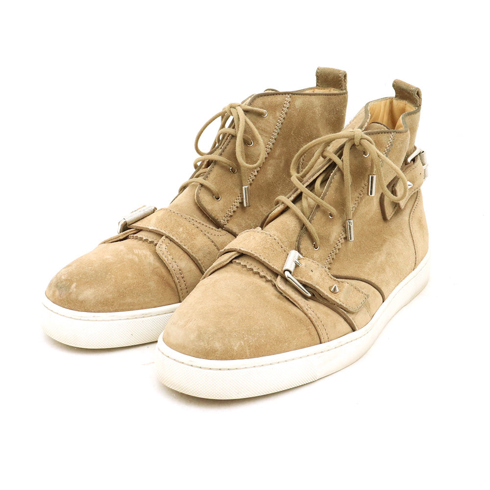 CHRISTIAN LOUBOUTIN Suede Belt Sneakers Brown Size EU 43