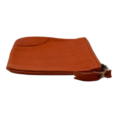 COMME des GARCONS Washed Leather Zip Wallet Orange Size FREE