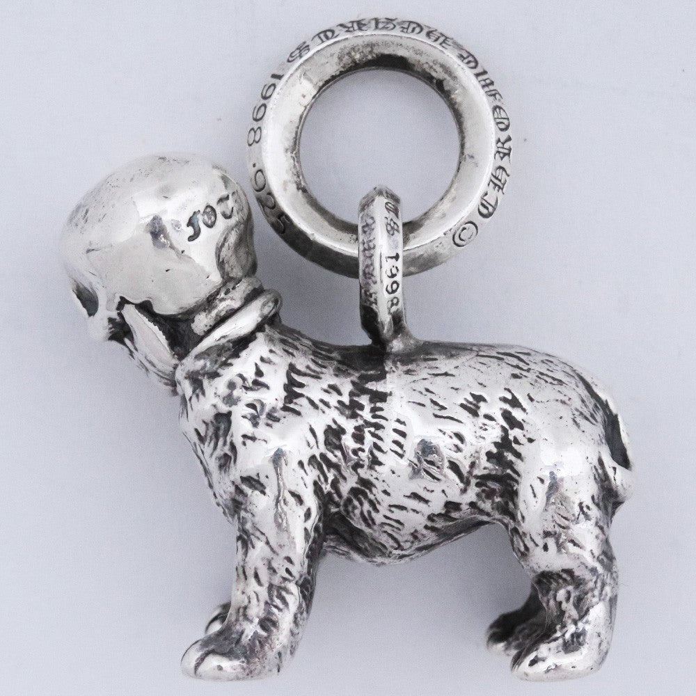 CHROME HEARTS Foti Skeeter Dog Silver Pendant Size F