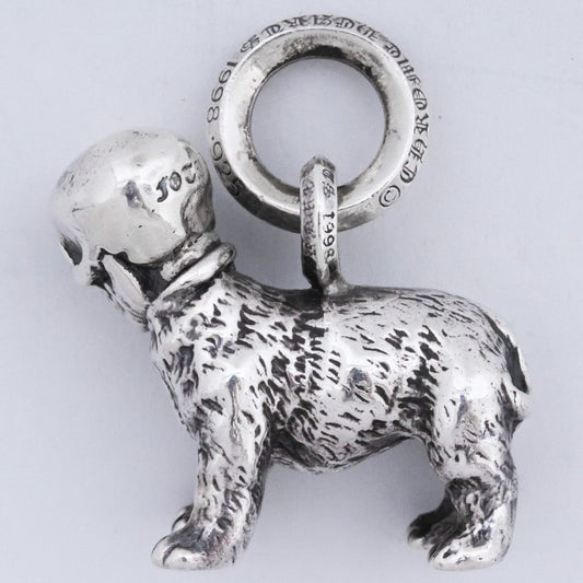 CHROME HEARTS Foti Skeeter Dog Silver Pendant Size F
